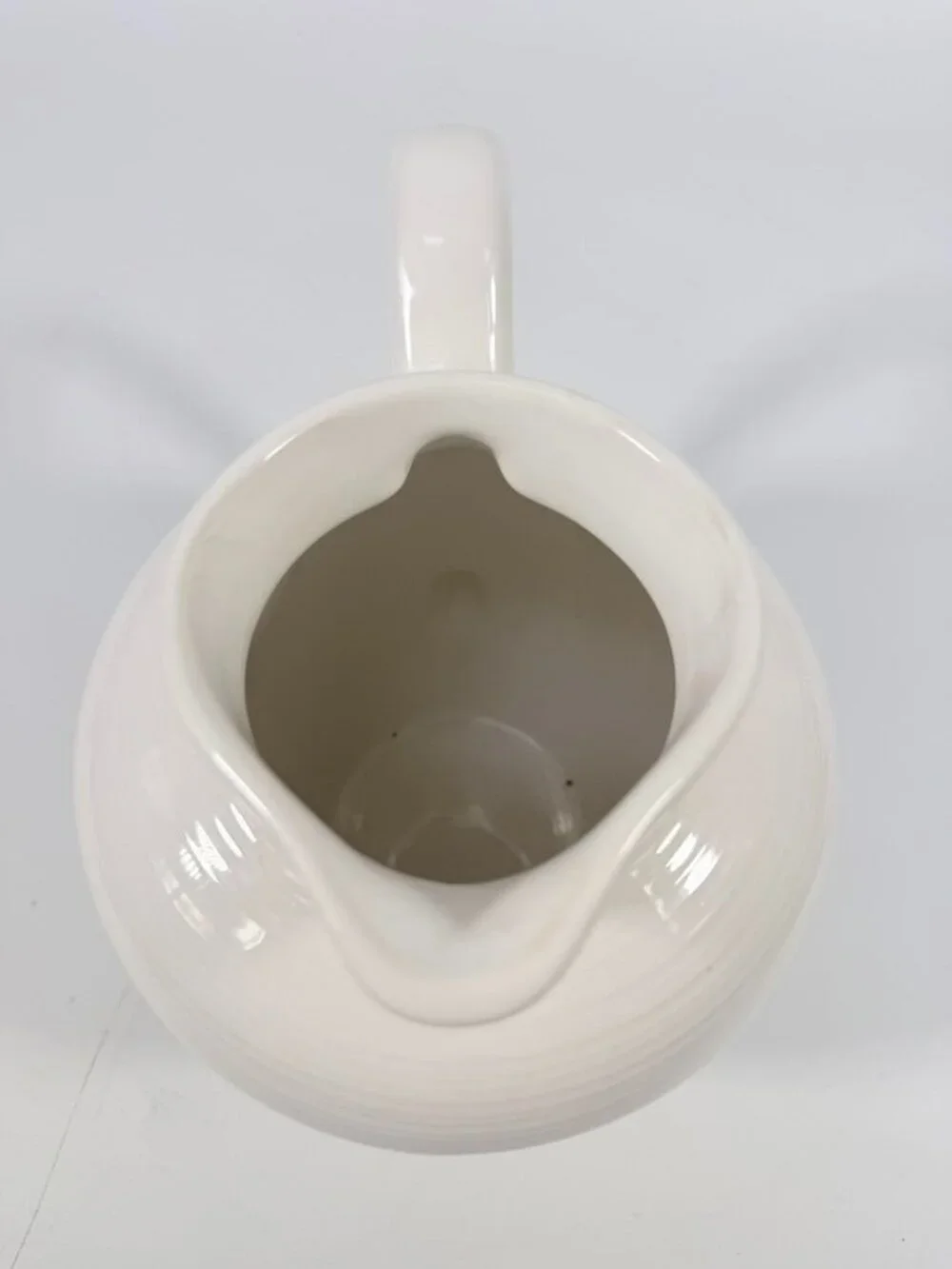 Ironstone Ceramic Pitcher White Ribbed Beehive Fapor Portugal Textured Stoneware - Picture 10 of 16